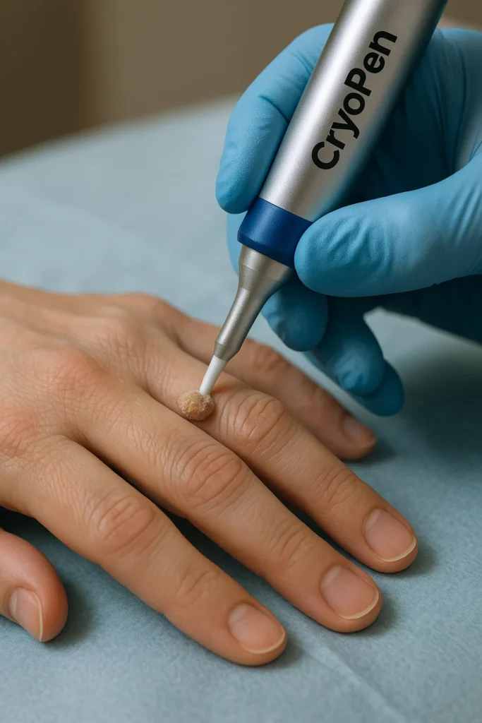 example of cryopen wart removal Marlborough treatment on a persons finger