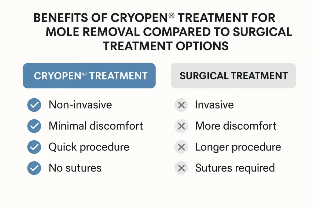 Benefits of professional mole-removal assessment at LA LIPO Marlborough