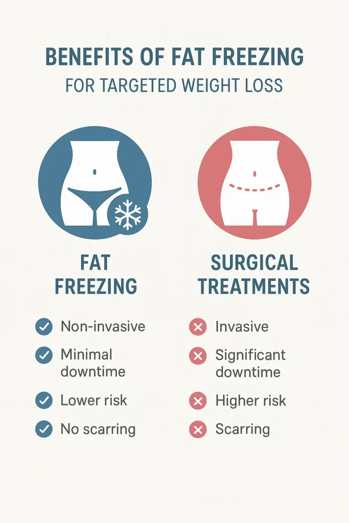 graphic showing the benefits of fat freezing Marlborough