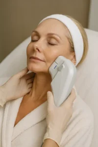 Woman receiving HIFU non surgical facelift treatment Marlborough