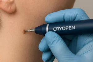 Person receiving skin tag removal Marlborough